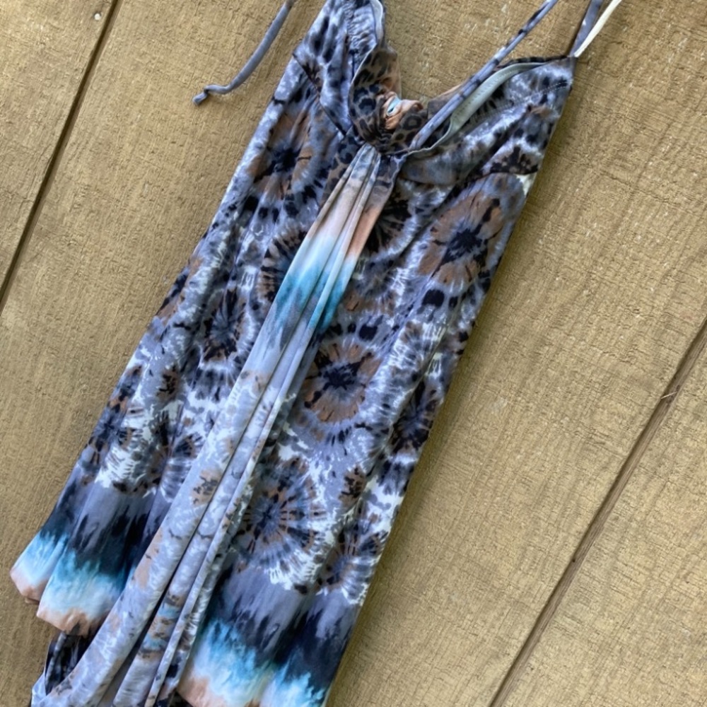Tie Dye Summer Dress w/ Spaghetti Straps - Picture 2 of 4